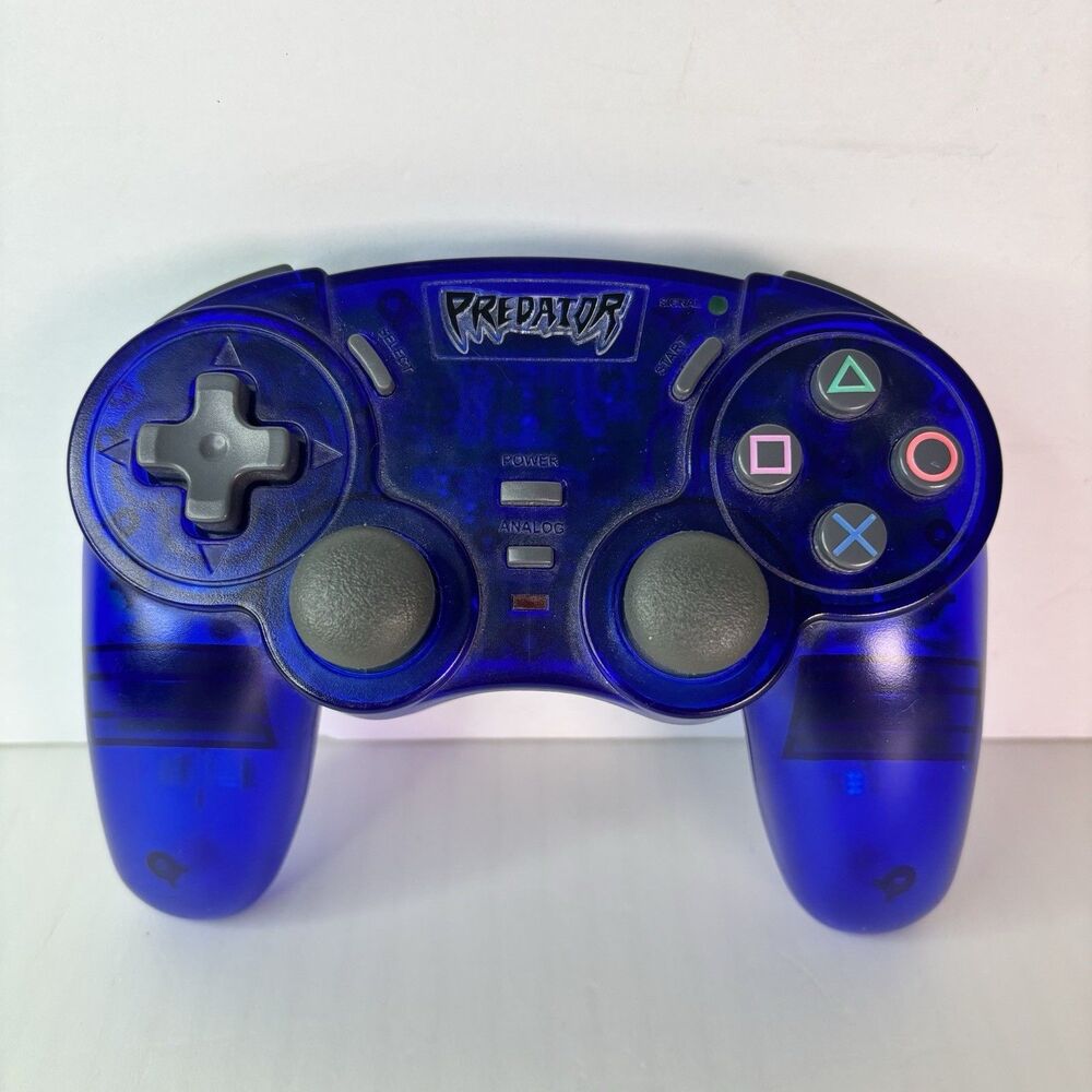 Pelican Predator 2 Wireless Controller PS2 Sony PlayStation 2 Blue No Dongle